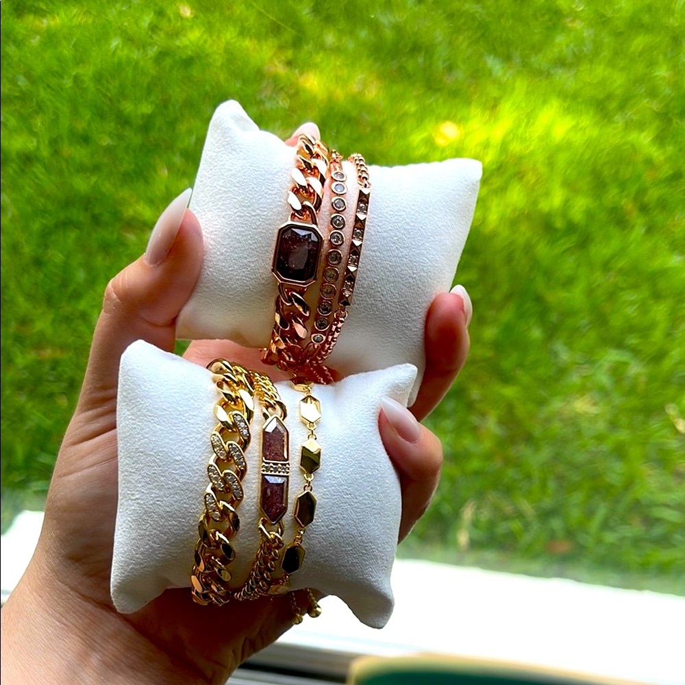 BP Luxe Layers Gold and RG Amethyst Ice Crystal set of 2
